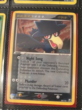 Murkrow unseen forces Reverse holo Pokemon Card - Black & Yellow Artwork